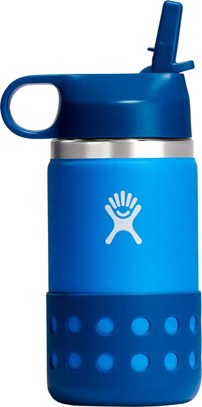 Hydro Flask Kids Wide Mouth Water Bottle – 12 oz Lake Blue Insulated Drink Container