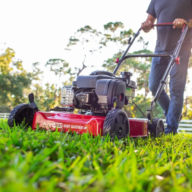 Hyper Tough 20-Inch Gas Push Lawn Mower with 125cc Briggs & Stratton Engine — Prime-and-Pull Start, Adjustable 5-Position Cutting Height