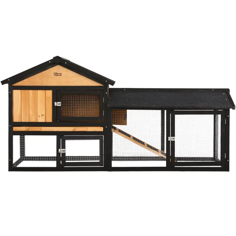 i.Pet Extra-Large Outdoor Wooden Chicken Coop & Hutch — Dual-Use Enclosure for Chickens or Rabbits with Attached Run