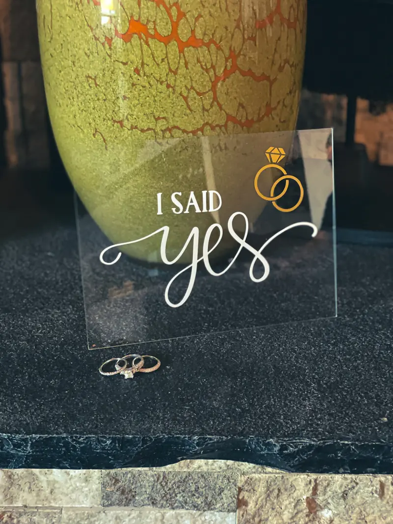 'I Said Yes' Acrylic Display Stand for Bridal Showers & Celebrations 2