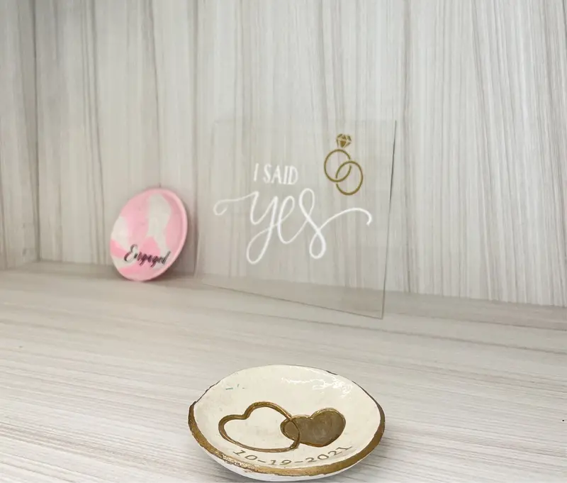 'I Said Yes' Acrylic Display Stand for Bridal Showers & Celebrations