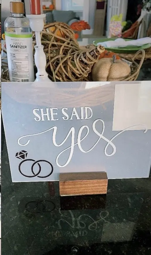 'I Said Yes' Acrylic Display Stand for Bridal Showers & Celebrations