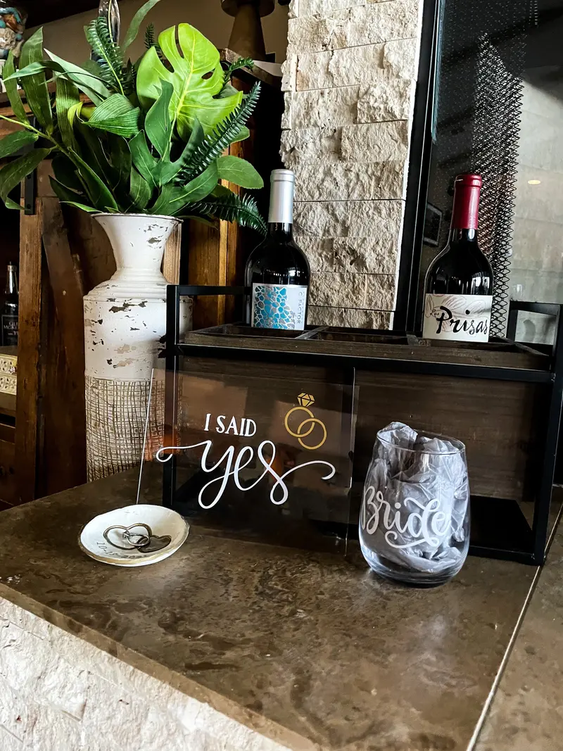 'I Said Yes' Acrylic Display Stand for Bridal Showers & Celebrations