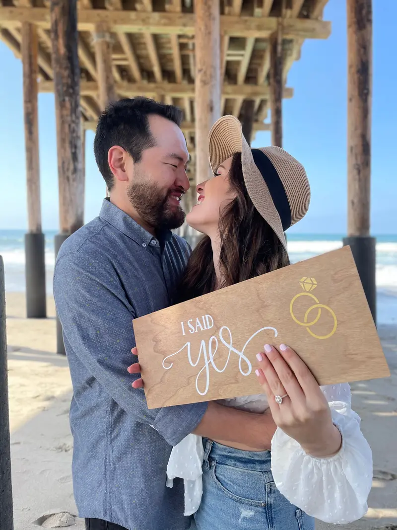 'I Said Yes' Wooden Keepsake Sign for Bridal Countdowns