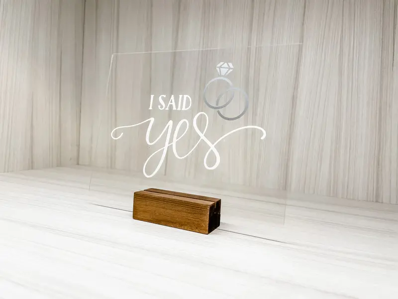 'I Said Yes' Wooden Keepsake Sign for Bridal Countdowns 2