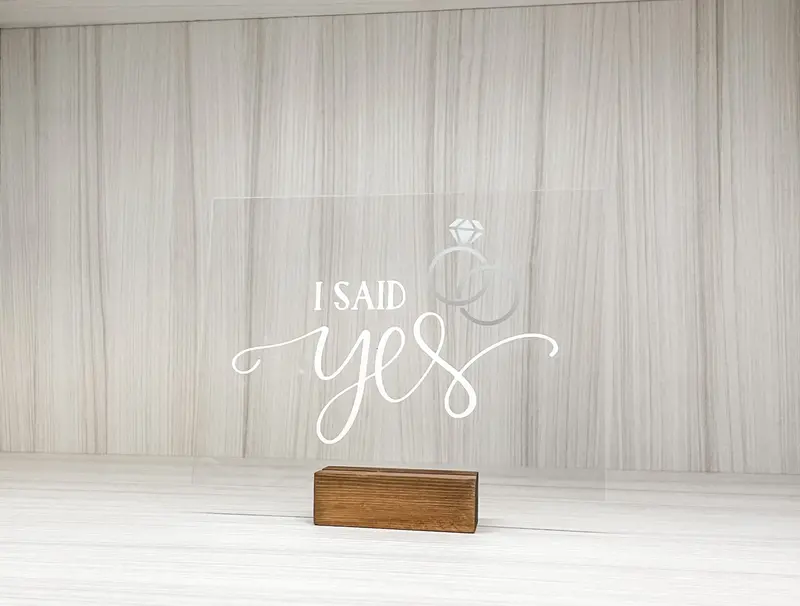 'I Said Yes' Wooden Keepsake Sign for Bridal Countdowns