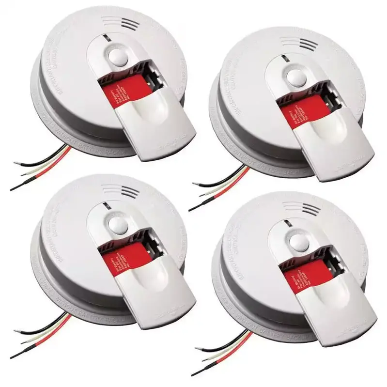 i4618 Interconnected Smoke Alarm Quad Pack – AC-Powered Ionization Detectors with Battery Backup