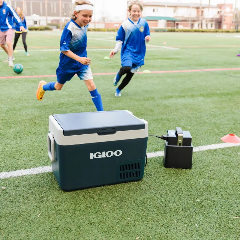 Igloo ICF 32 Active 38-Qt Portable Electric Cooler – Rugged Blue 12V/110V Refrigeration Unit