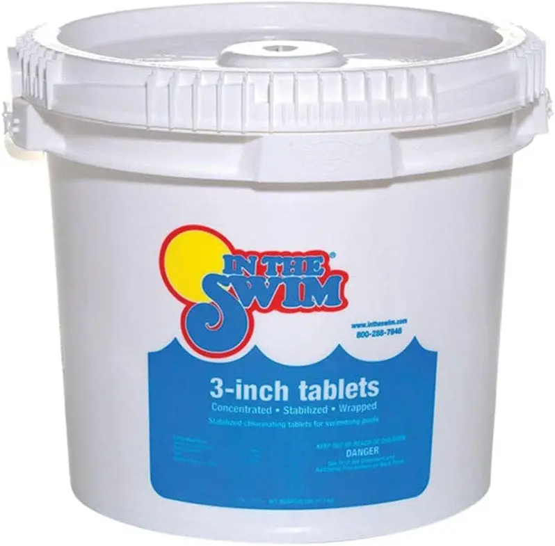 In The Swim Stabilized Tri-Chlor Chlorine Tablets (3") | Individually Wrapped | 90% Available Chlorine | Slow-Release Formula | 50 lb Bag