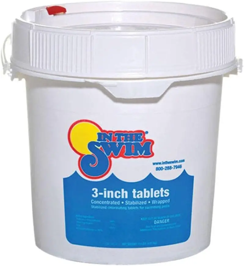 In The Swim Stabilized Tri-Chlor Chlorine Tablets (3") | Individually Wrapped | 90% Available Chlorine | Slow-Release Formula | 50 lb Bag