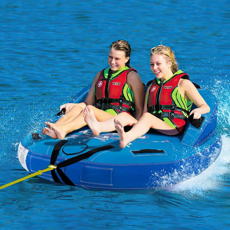 Inflatable Towable Sofa Tube – 1–2 Rider Water Sport Pull Toy with Quick-Drain Vents 2