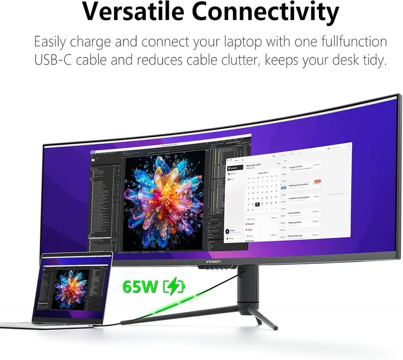 INNOCN 49-Inch Curved Gaming Monitor (Model 49C1G) – 144Hz Refresh Rate, HDR400 Support, and USB-C Connectivity