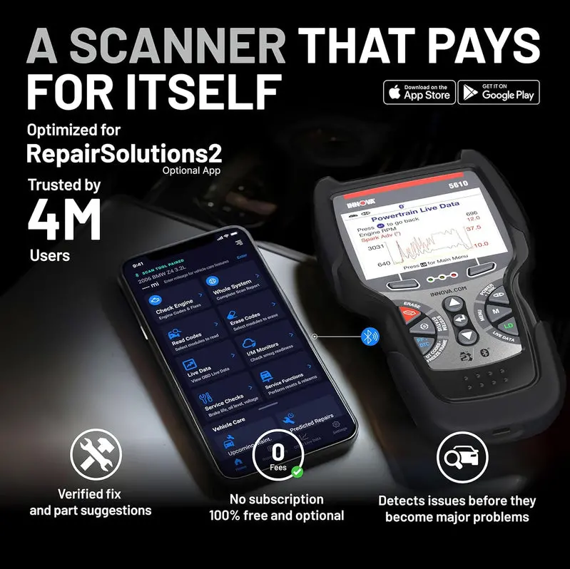 Innova 5610 OBD2 Bidirectional Scan Tool – Advanced Diagnostics with Lifetime Firmware Updates & Technical Support