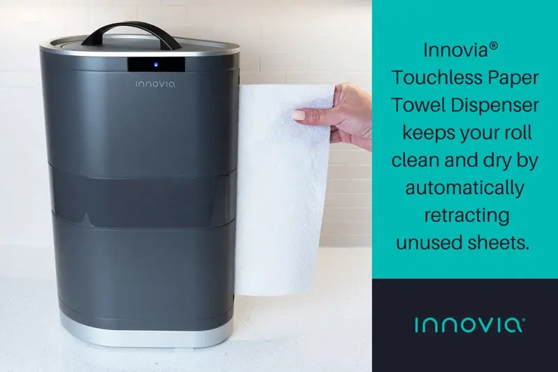 Innovia Touchless Countertop Paper Towel Dispenser – Sensor-Activated, Sleek White Modern Design