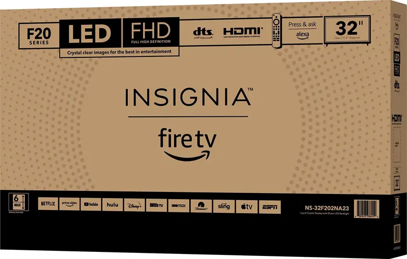 Insignia 32-Inch Smart HD Fire TV – 1080p Streaming Display with Alexa Voice Remote