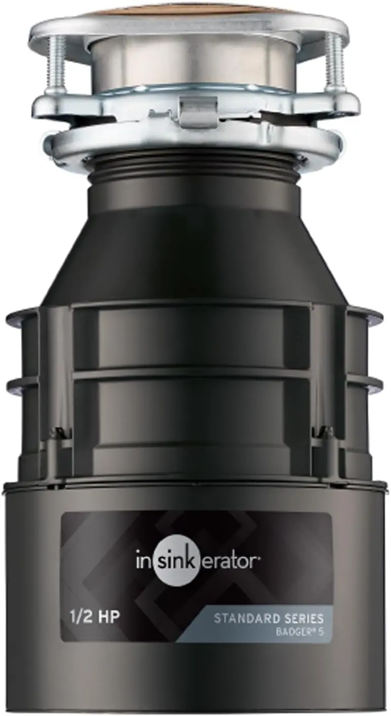 InSinkErator Badger 5 Heavy-Duty Disposal – 1/2 HP Stainless Steel Motor, Optimized for Long-Term Kitchen Use