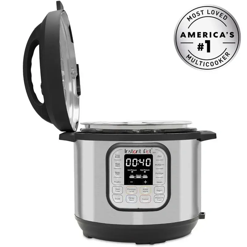 Instant Pot Duo 8-Quart Electric Pressure Cooker – Stainless Steel Dual-Function Appliance (Pressure + Slow Cook)