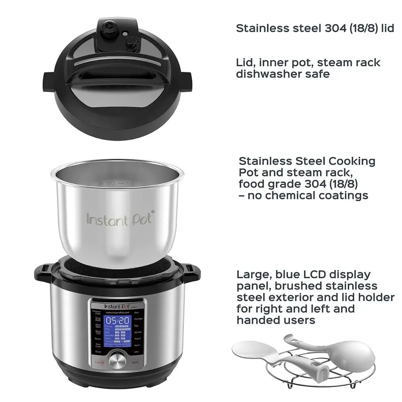 Instant Pot Ultra Mini 3-Qt Pressure Cooker — 16-in-1 Stainless Steel Smart Appliance Featuring Touchscreen Controls