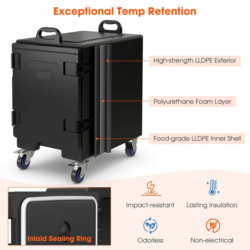 Insulated Food Pan Carrier – Holds Five Full-Size Gastronorm Pans, Engineered for Extended Thermal Retention