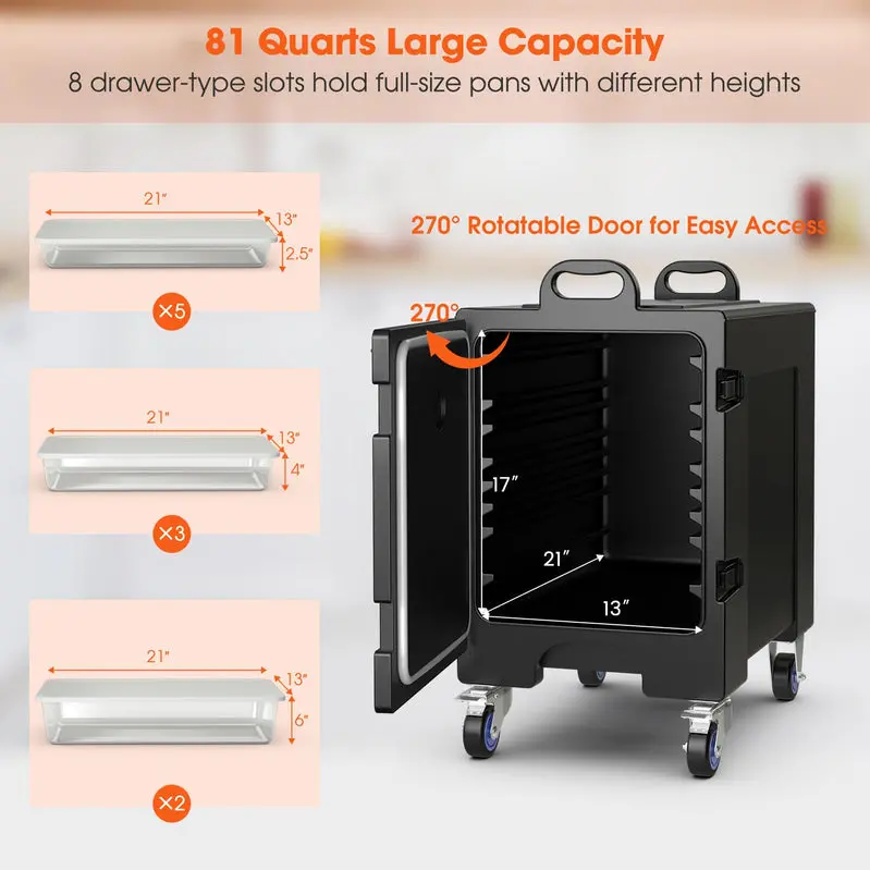 Insulated Food Pan Carrier – Holds Five Full-Size Gastronorm Pans, Engineered for Extended Thermal Retention