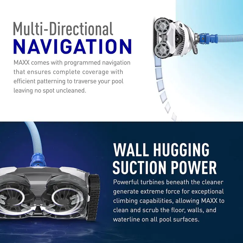 Intelligent Suction-Side Pool Cleaner – Adaptive Navigation and Halo Debris-Lift Technology for Efficient Cleaning Across All Pool Surfaces