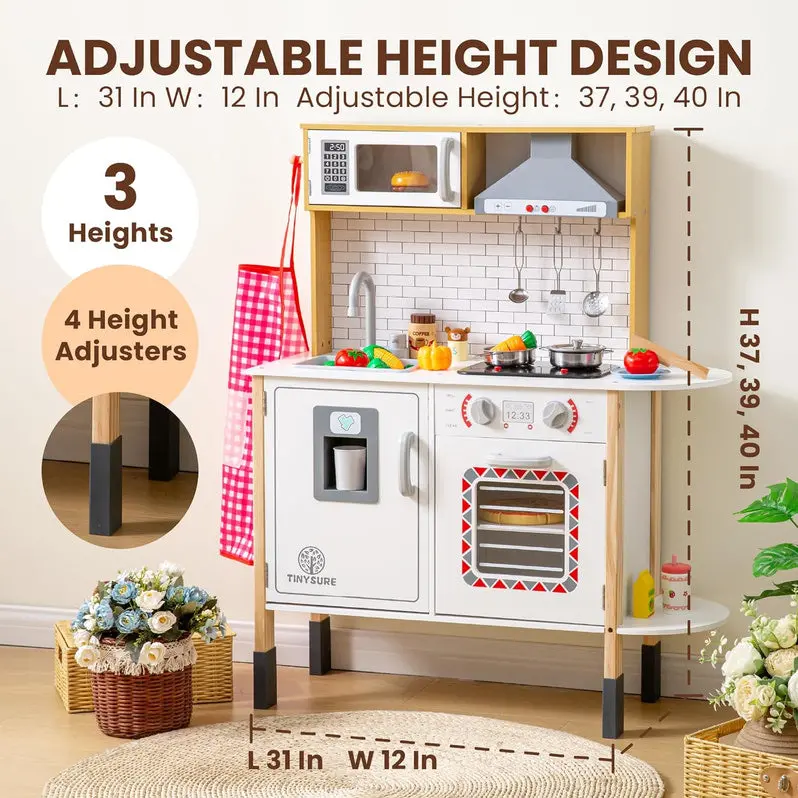 Interactive Toddler Play Kitchen – Sound- and Light-Activated Pretend Cooking Station with Food Props