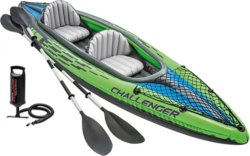 Intex Challenger Inflatable Kayak Bundle — Features 86-Inch Paddles and High-Capacity Air Pump 2