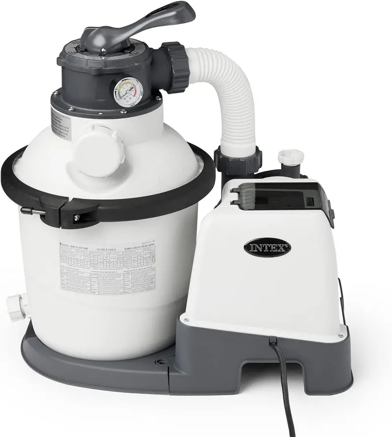 Intex Krystal Clear 16-Inch Sand Filter Pump – 3,000 GPH System with Timer, GFCI Safety, and 6-Function Valve for Above-Ground Pools