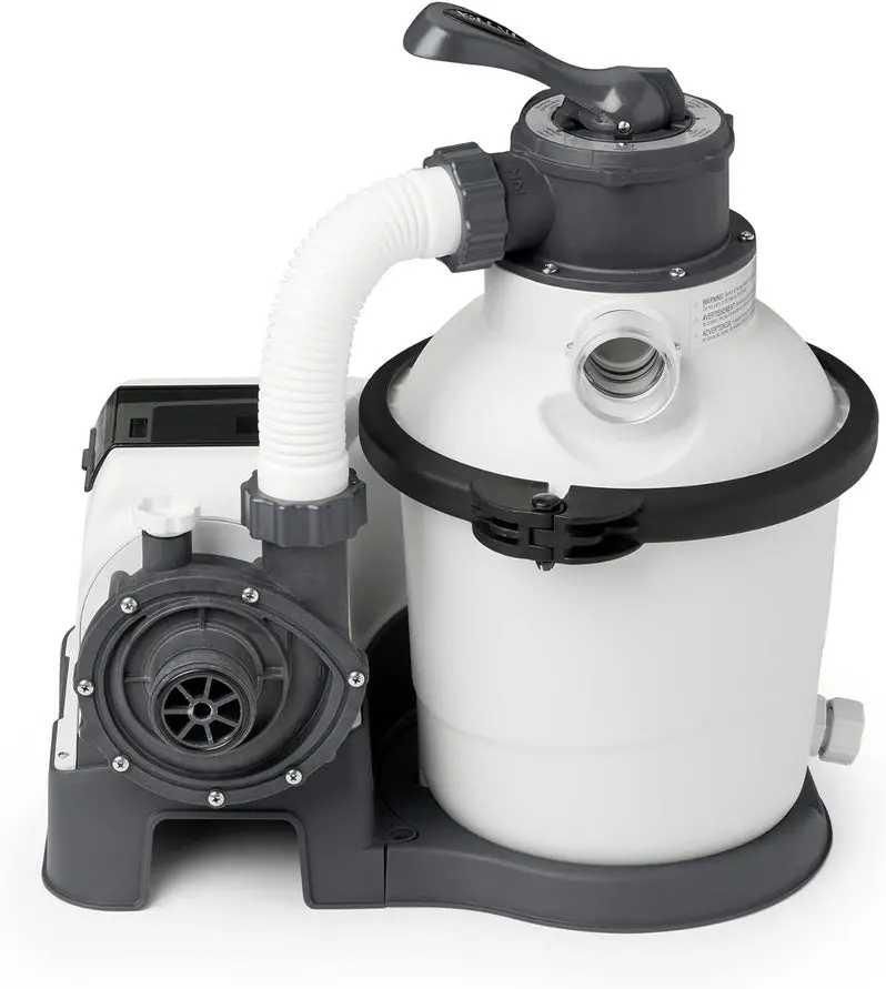 Intex Krystal Clear 16-Inch Sand Filter Pump – 3,000 GPH System with Timer, GFCI Safety, and 6-Function Valve for Above-Ground Pools