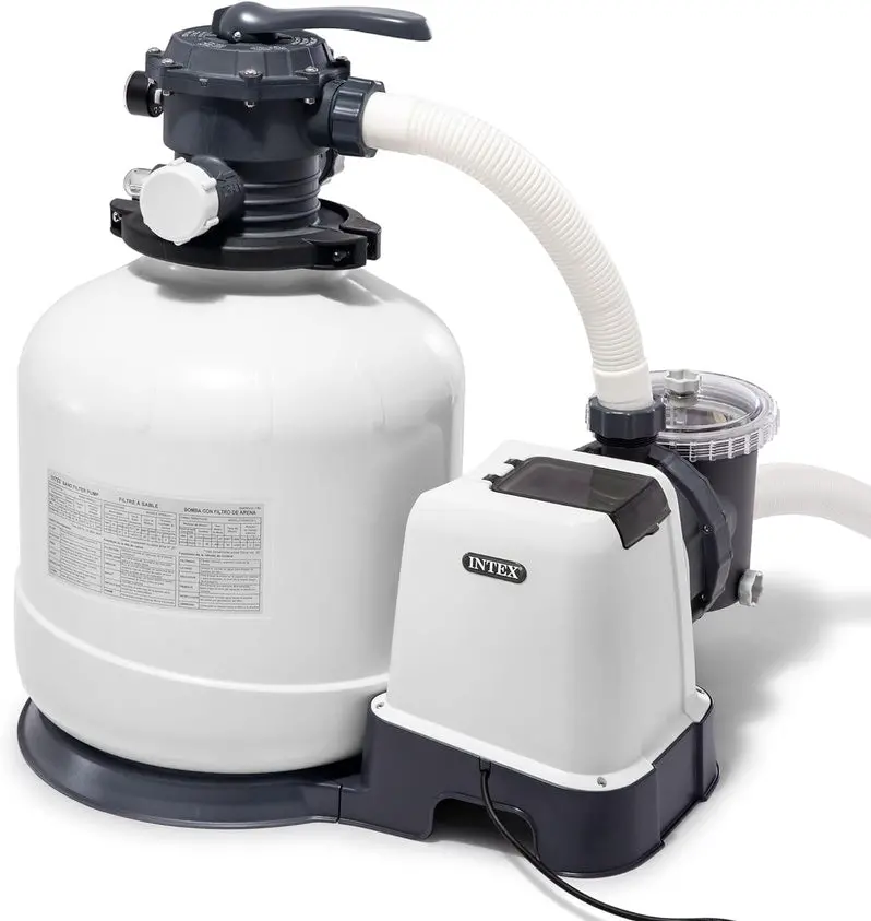 Intex Krystal Clear 16-Inch Sand Filter Pump – 3,000 GPH System with Timer, GFCI Safety, and 6-Function Valve for Above-Ground Pools