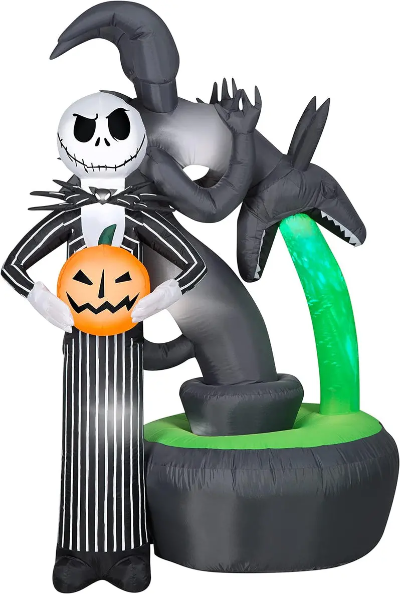 Jack Skellington Town Fountain Light Show – Animated Halloween Water Display with Sound Sync