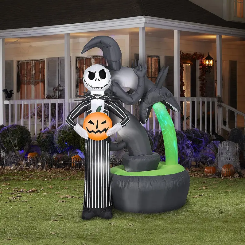 Jack Skellington Town Fountain Light Show – Animated Halloween Water Display with Sound Sync