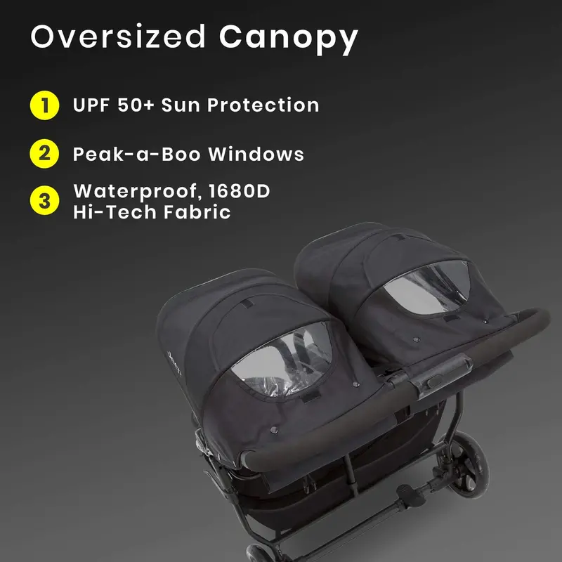 Jeep Destination Ultralight Double Stroller for Toddlers – Side-by-Side Design