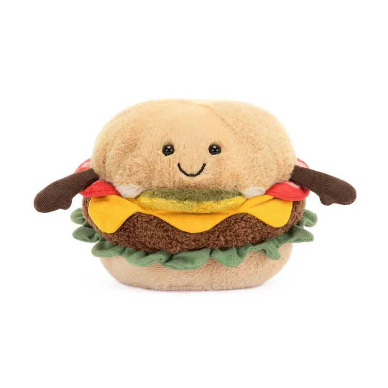 Jellycat Hamburger Plush Toy – Soft, Whimsical Food-Inspired Stuffed Animal