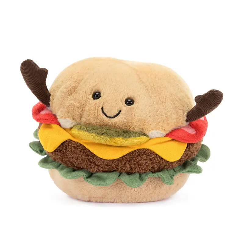 Jellycat Hamburger Plush Toy – Soft, Whimsical Food-Inspired Stuffed Animal