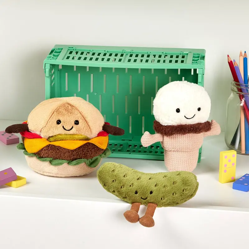 Jellycat Hamburger Plush Toy – Soft, Whimsical Food-Inspired Stuffed Animal