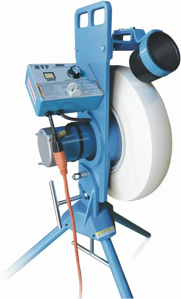 Jugs MVP Adjustable Baseball & Softball Pitching Machine – Up to 60 MPH, Training-Focused Delivery
