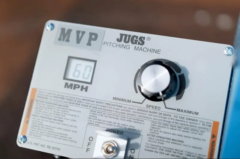 Jugs MVP Adjustable Baseball & Softball Pitching Machine – Up to 60 MPH, Training-Focused Delivery