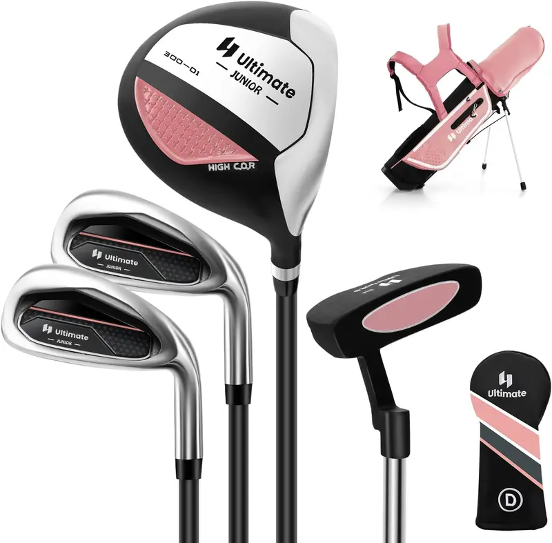 Junior Right-Handed Golf Set for Children – Includes Stand Bag and Waterproof Rain Hood