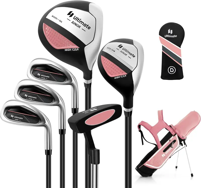 Junior Right-Handed Golf Set for Children – Includes Stand Bag and Waterproof Rain Hood