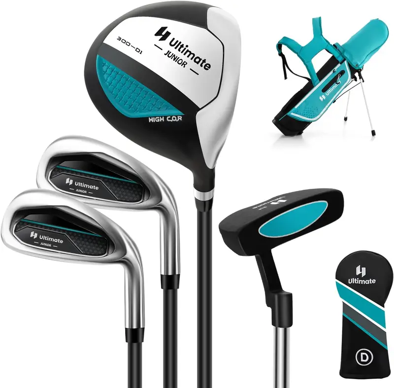 Junior Right-Handed Golf Set for Children – Includes Stand Bag and Waterproof Rain Hood