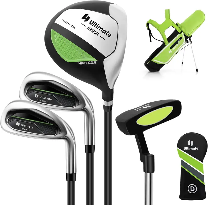 Junior Right-Handed Golf Set for Children – Includes Stand Bag and Waterproof Rain Hood