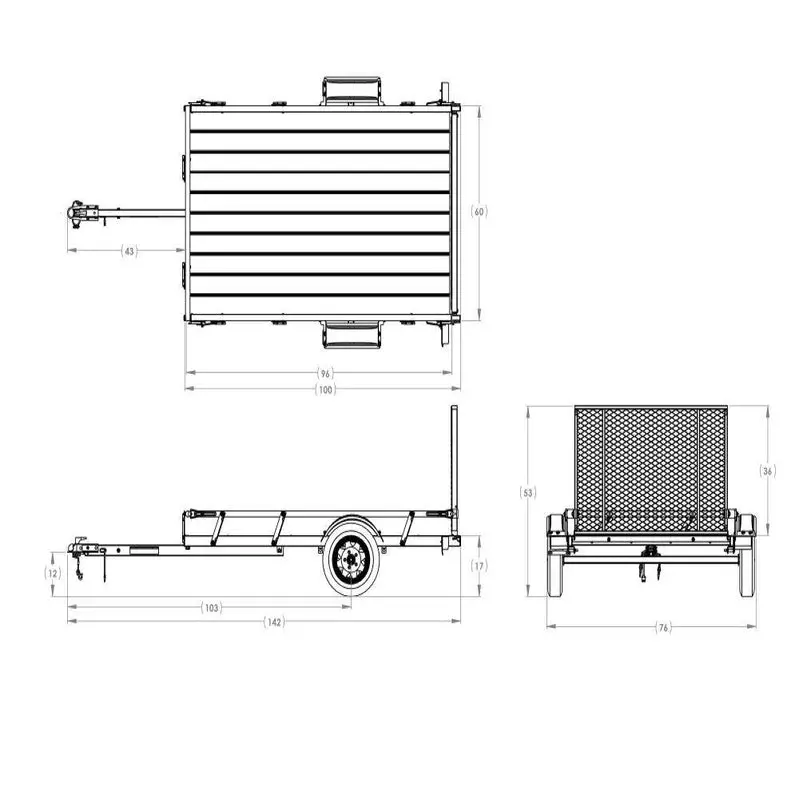 Karavan 5' × 8' Utility Trailer – Wood-Floor Hauler with Sliding Rail System for Secure Cargo Transport