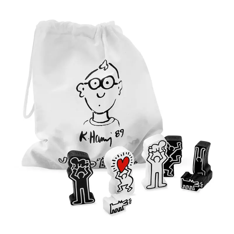 Keith Haring Wooden Chess Set – Illustrated Collectible Game Board Set