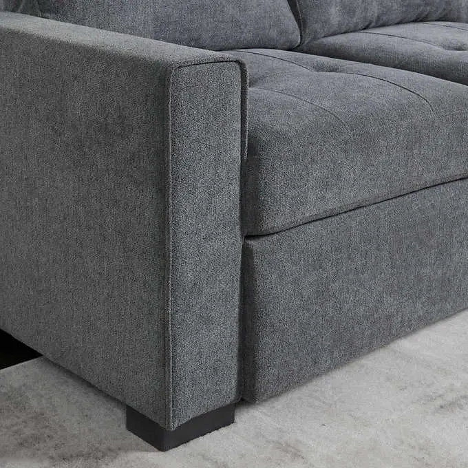 Kendale Modern Sleeper Sectional Sofa – Convertible Chaise Design with Hidden Storage Compartment