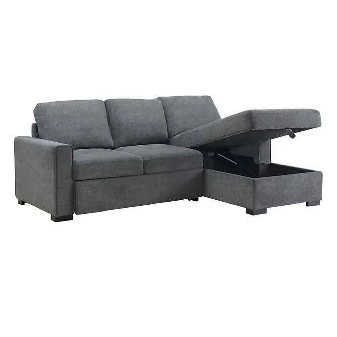 Kendale Modern Sleeper Sectional Sofa – Convertible Chaise Design with Hidden Storage Compartment
