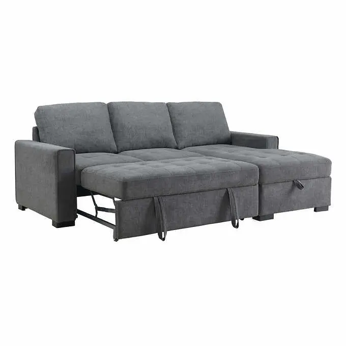 Kendale Modern Sleeper Sectional Sofa – Convertible Chaise Design with Hidden Storage Compartment