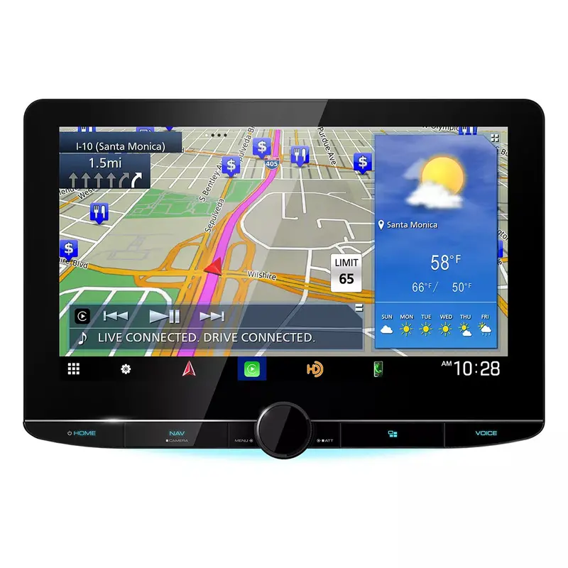 Kenwood eXcelon DNR1007XR In-Dash Car Stereo — 10.1-Inch HD Touchscreen, Built-in Navigation, Bluetooth and Wi-Fi Connectivity