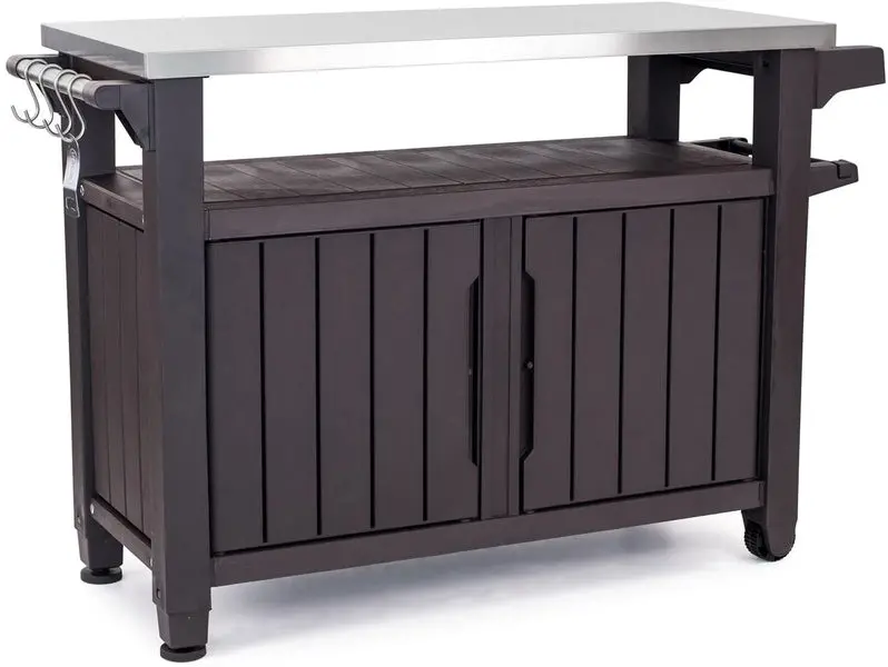 Keter Unity XL All-in-One Outdoor Table Featuring Built-In Storage