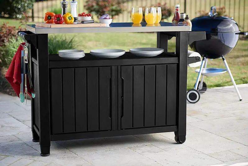 Keter Unity XL All-in-One Outdoor Table Featuring Built-In Storage